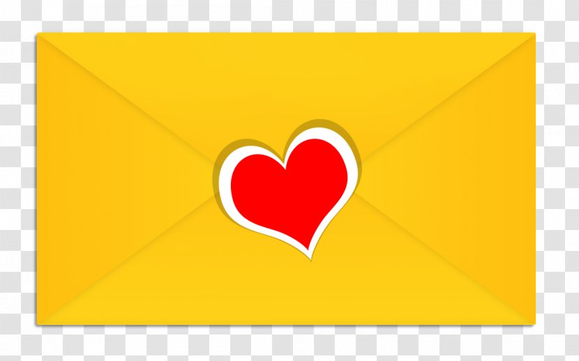 Brand Yellow Heart - Text - Envelope Transparent PNG