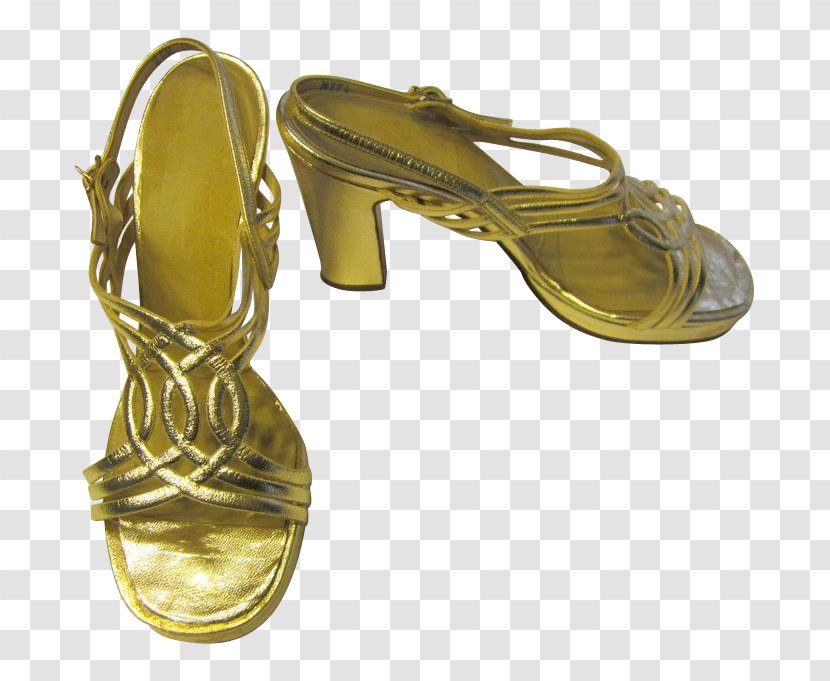 Sandal High-heeled Shoe 1970s Stiletto Heel - Flower Transparent PNG