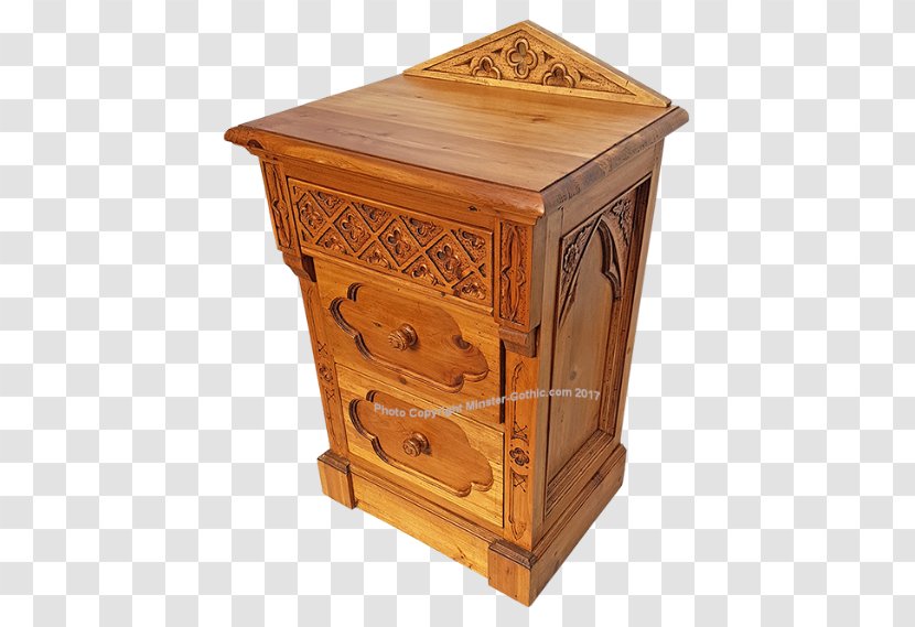 Bedside Tables Drawer Chiffonier Antique Wood Stain - Gothic Style Transparent PNG