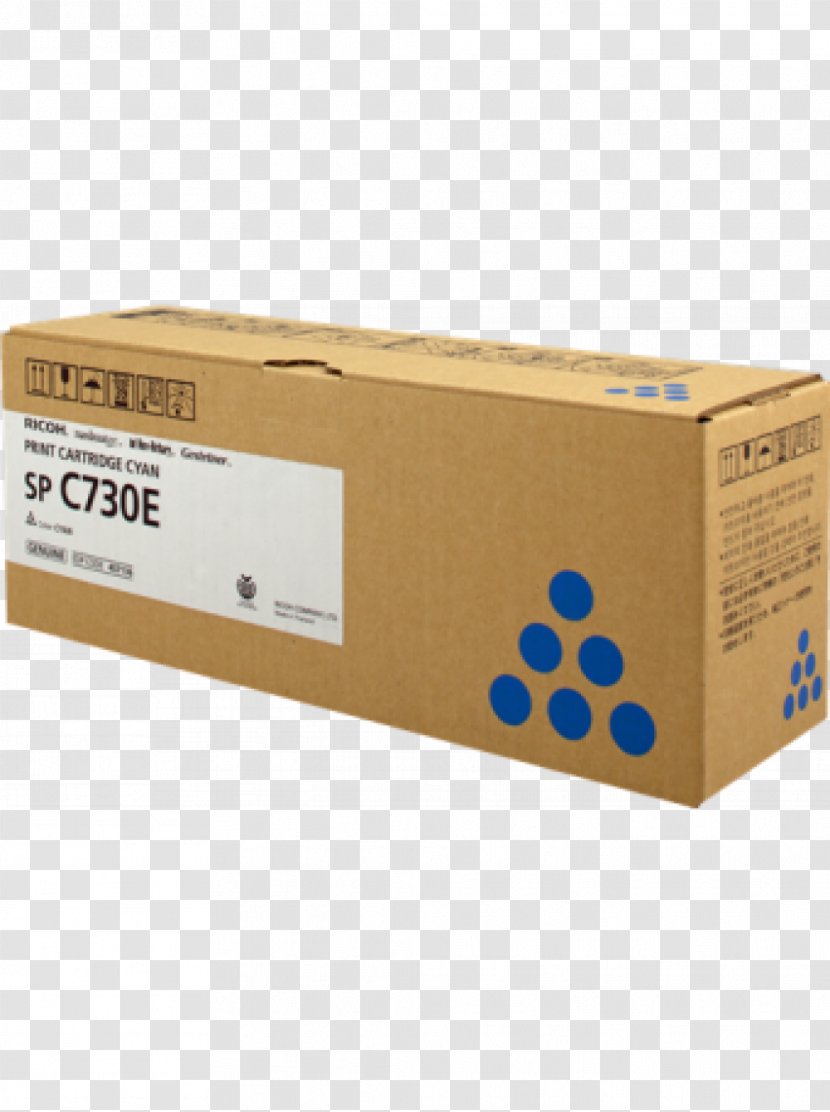 Ricoh Toner Cartridge Printer Cyan - Carton Transparent PNG