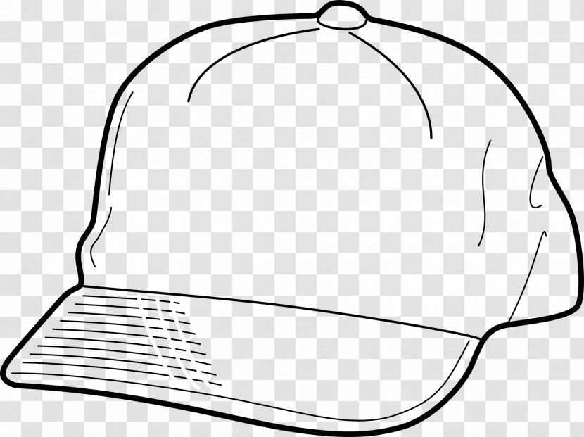 Baseball Cap Hat Clip Art - Black And White Transparent PNG