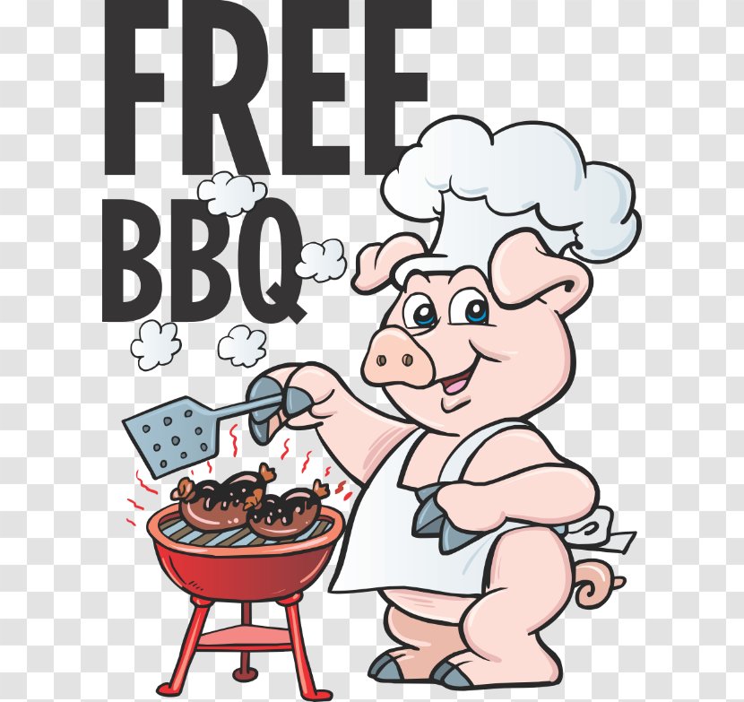Pig Roast Barbecue Roasting Grilling Clip Art - Cartoon Transparent PNG
