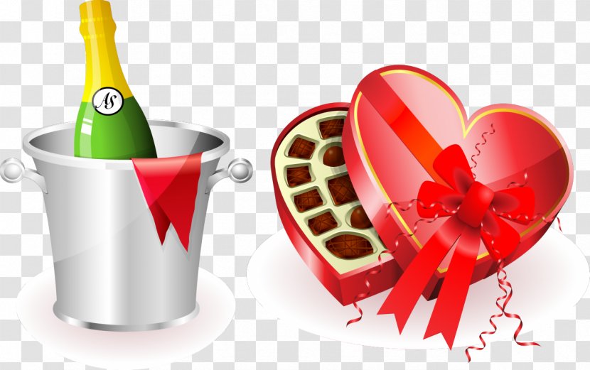 Valentine's Day Chocolate Box Art Candy Truffle - Dark - Valentines Transparent PNG