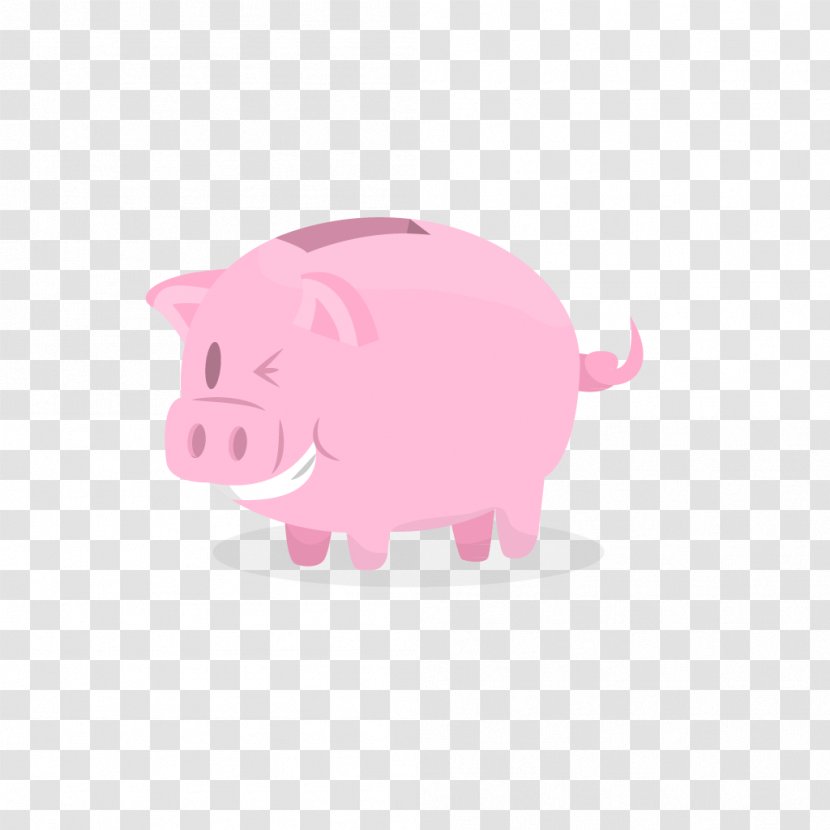 Domestic Pig Pink Piggy Bank Illustration - Snout Transparent PNG