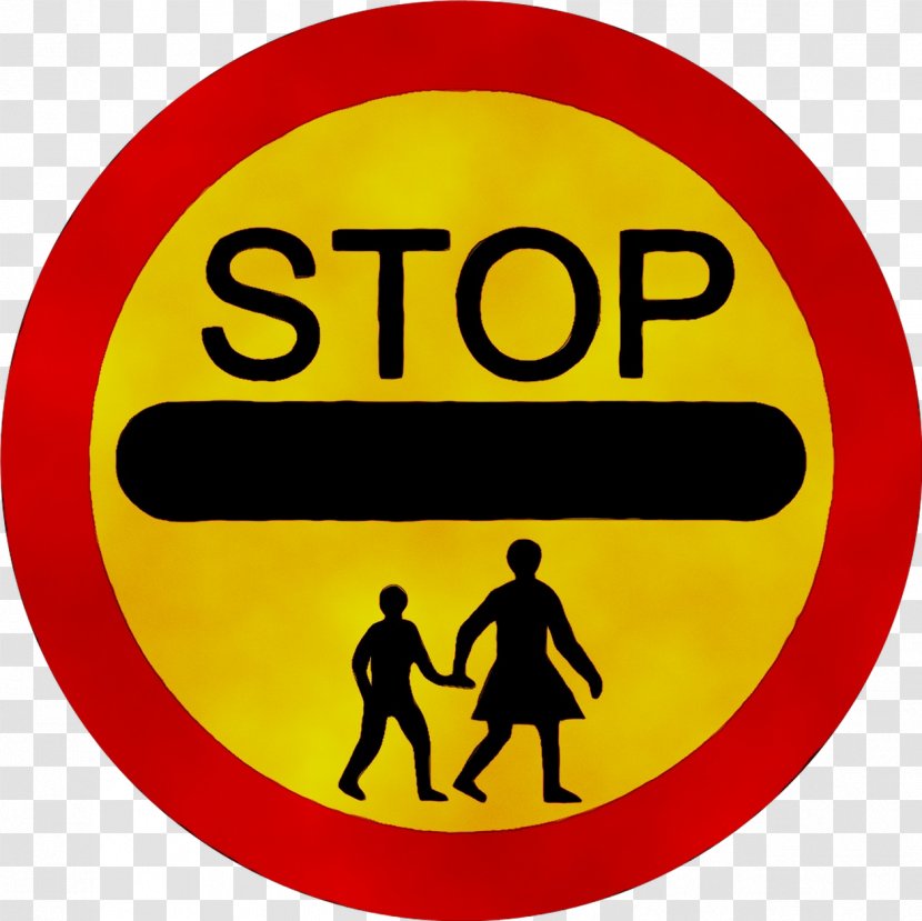 Traffic Sign Crossing Guard School Road Stop - Yellow Transparent PNG