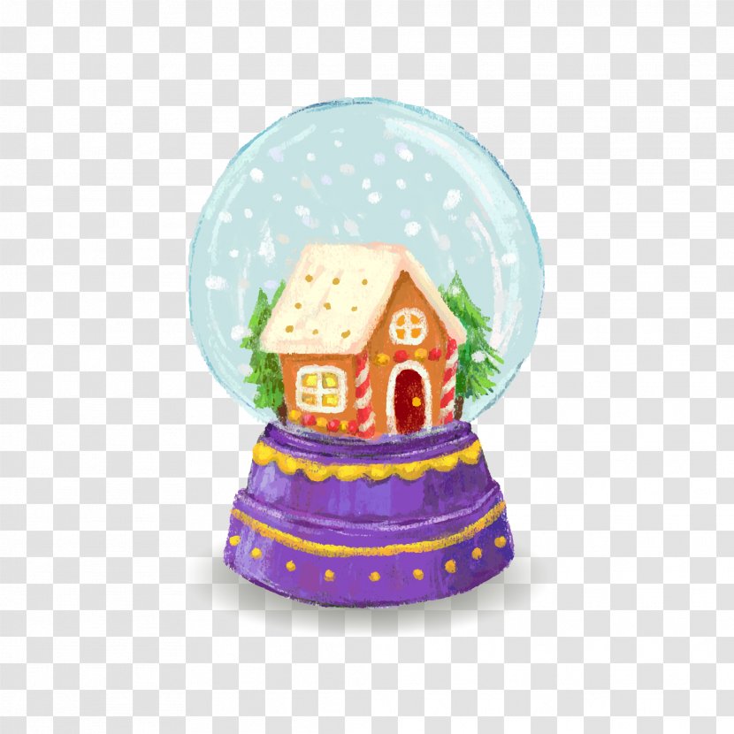 Santa Claus Crystal Ball Christmas Tree Euclidean Vector - Drawing - Houses Transparent PNG