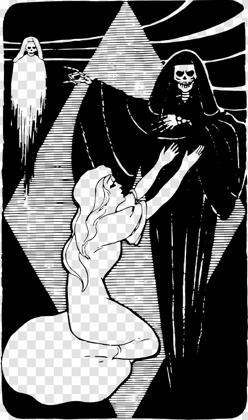 Death Public Domain Clip Art - Black And White - Grim Reaper Transparent PNG