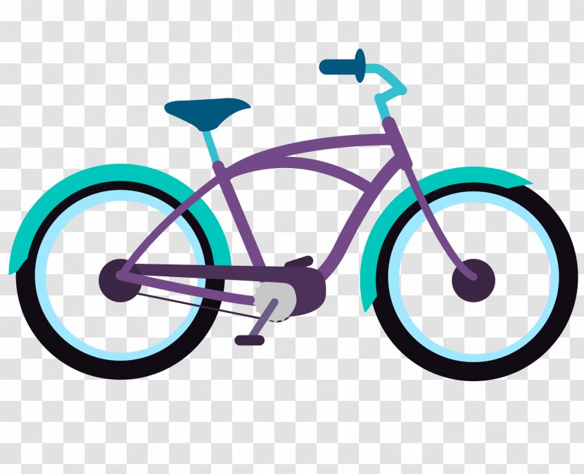 Cruiser Bicycle Electra Company Cycling - Vector Cartoon Public Bike Transparent PNG
