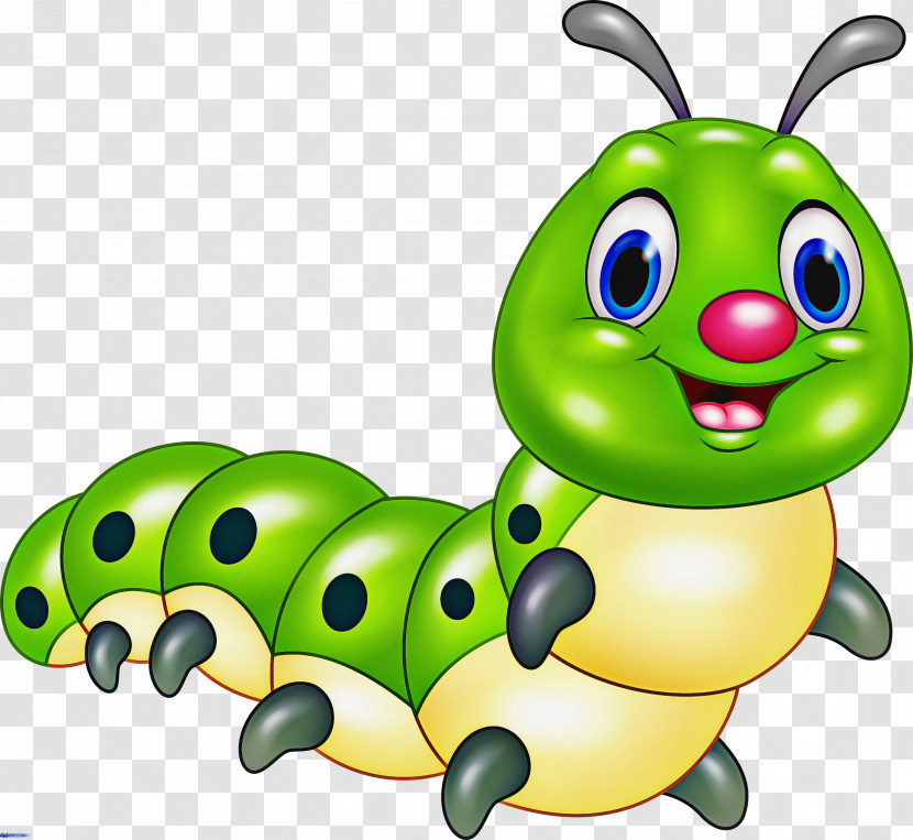 Caterpillar Insect Cartoon Green Larva Transparent PNG