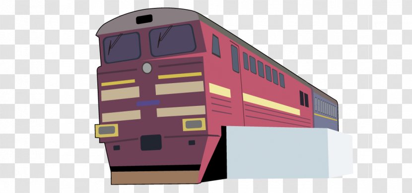 Train Rail Transport - Facade - Hand-painted Elements Transparent PNG