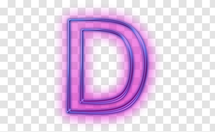 Letter Neon Alphabet Icon - Pink - D Transparent PNG