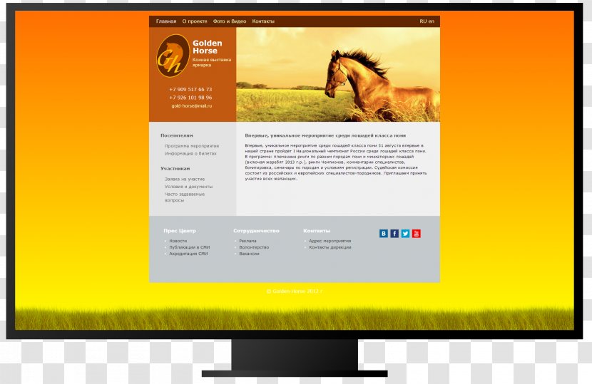 Computer Monitors Multimedia Display Advertising Television Device - Golden Horse Transparent PNG