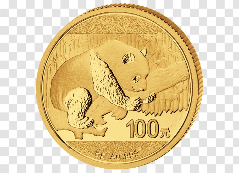 Giant Panda Chinese Gold Bullion Coin - Uncirculated - Five Yuan Coupon Transparent PNG