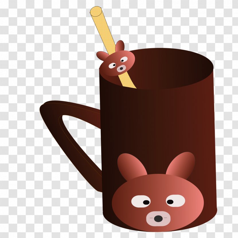 Bear Coffee Cup - Silhouette - Cute Transparent PNG