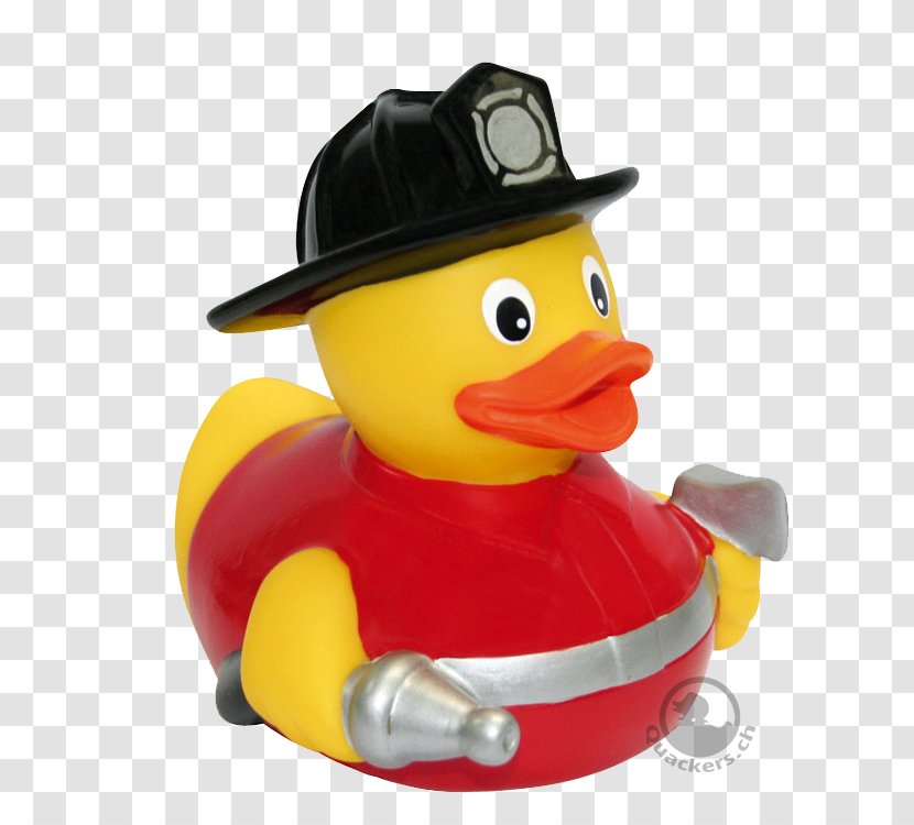 Rubber Duck Firefighter Toy - Yellow Transparent PNG