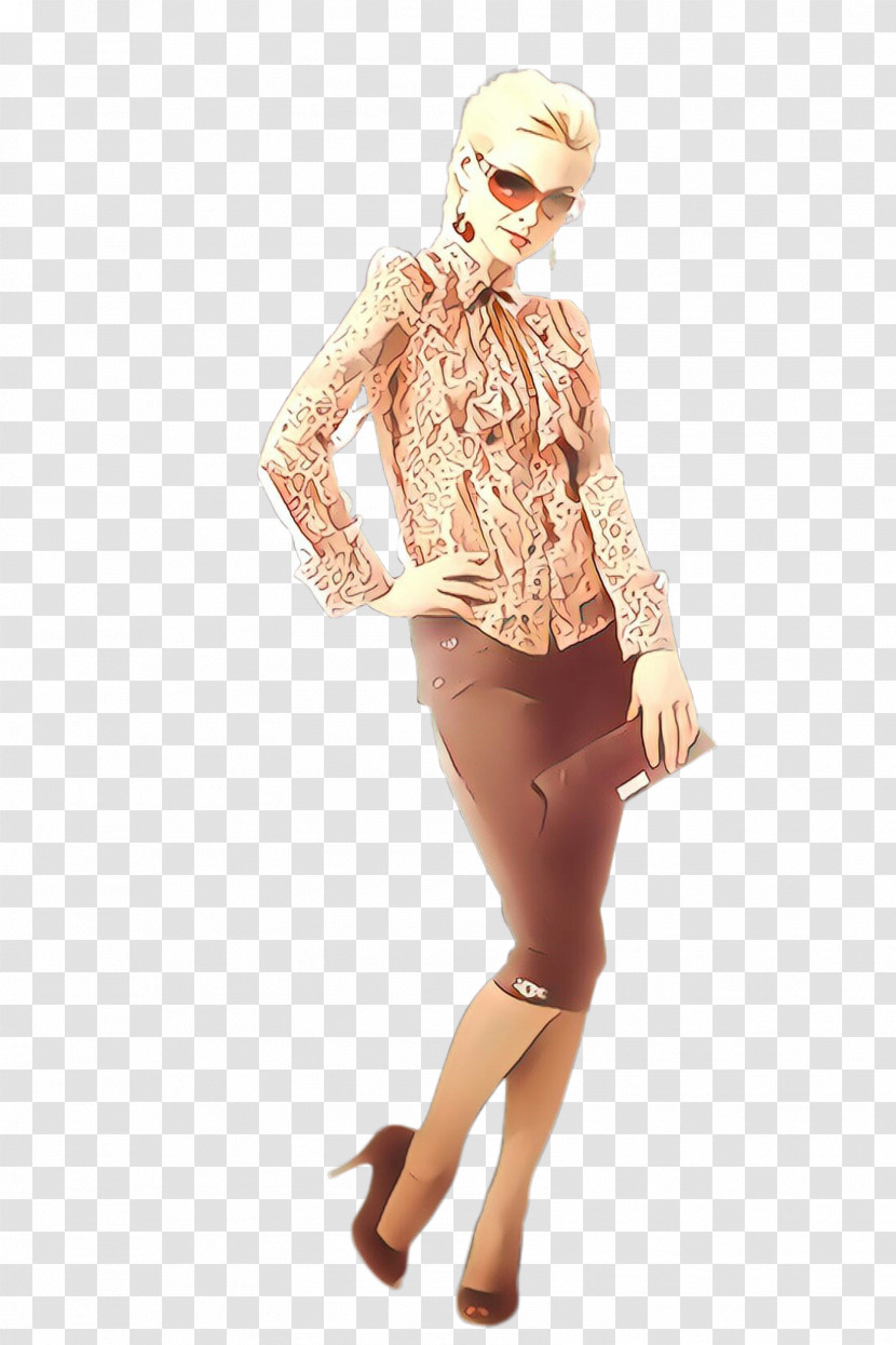 Clothing Fashion Model Beige Fashion Brown Transparent PNG