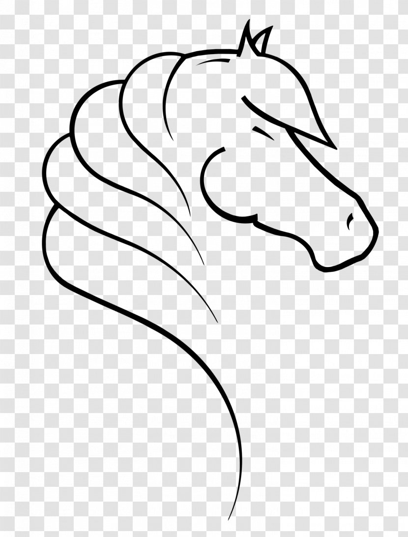 Horse Cartoon - Art - Blackandwhite Tail Transparent PNG