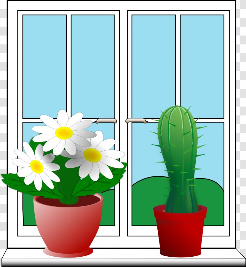 Window Free Content Clip Art - Plant - Outside Windows Cliparts Transparent PNG