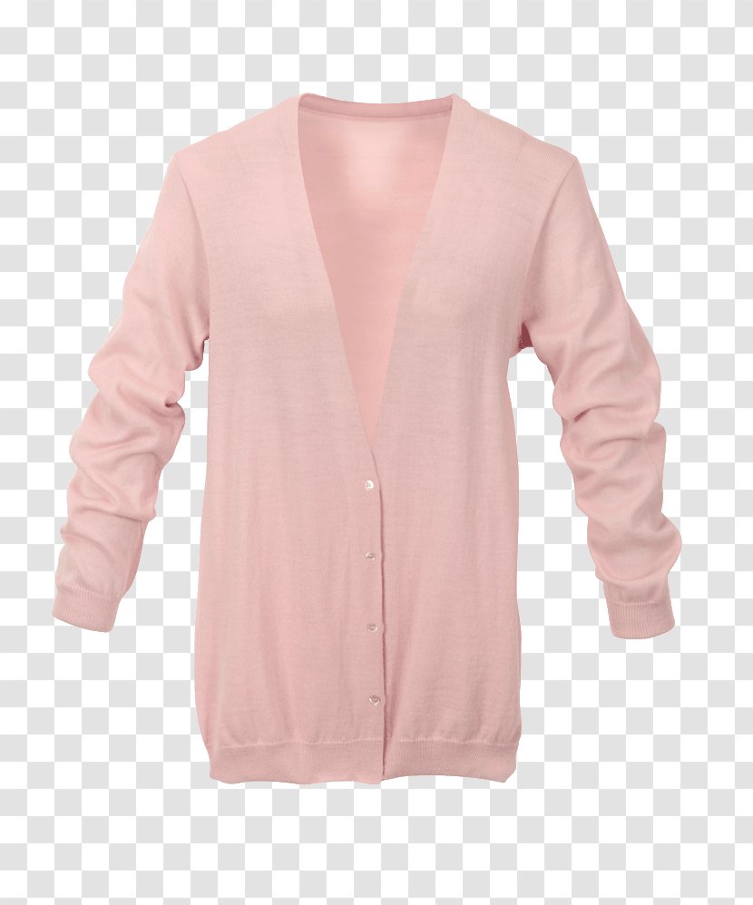 Cardigan Pink M Neck Sleeve RTV - Sweater Transparent PNG