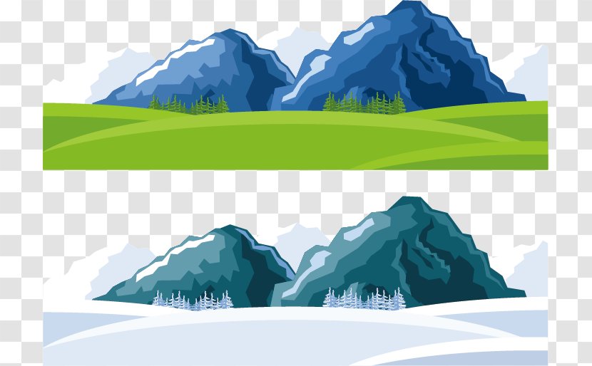 Mountain Landscape Illustration - Vector Transparent PNG