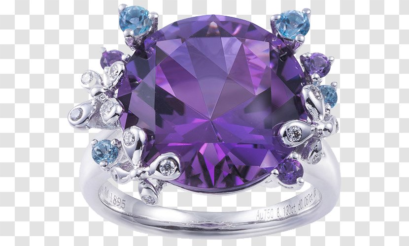Amethyst Earring Butterfly Purple - Diamond - Swarovski Jewelry Ring Transparent PNG