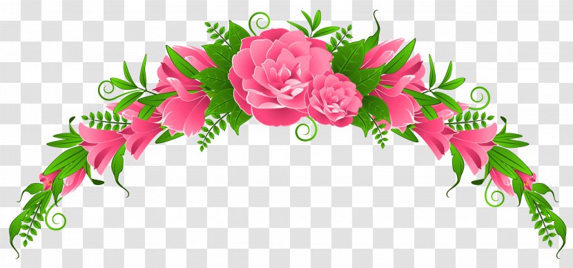 Pink Flowers Clip Art - Garden Roses - Decorative Element Cliparts Transparent PNG