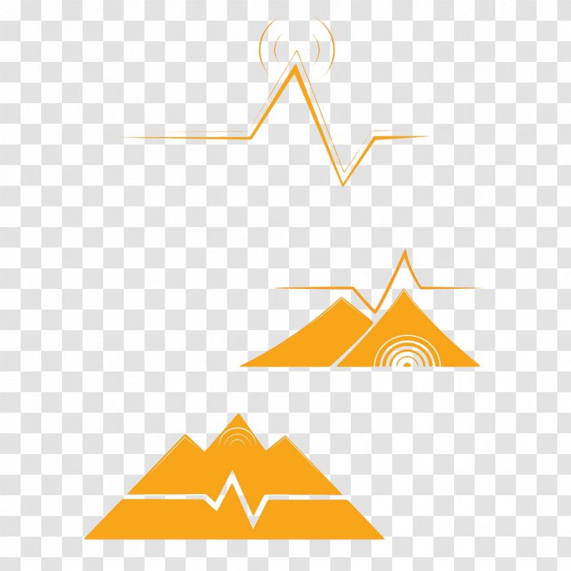 Yellow Icon - Area - Hand-painted Mountain Transparent PNG