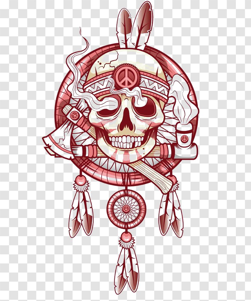 T-shirt Tattoo Art Skull Drawing - Watercolor - Indian Transparent PNG