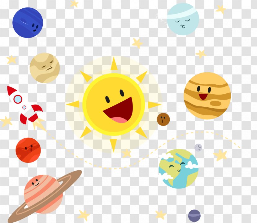 Earth Solar System Planet Illustration - Smiley - Cute Vector Material Transparent PNG