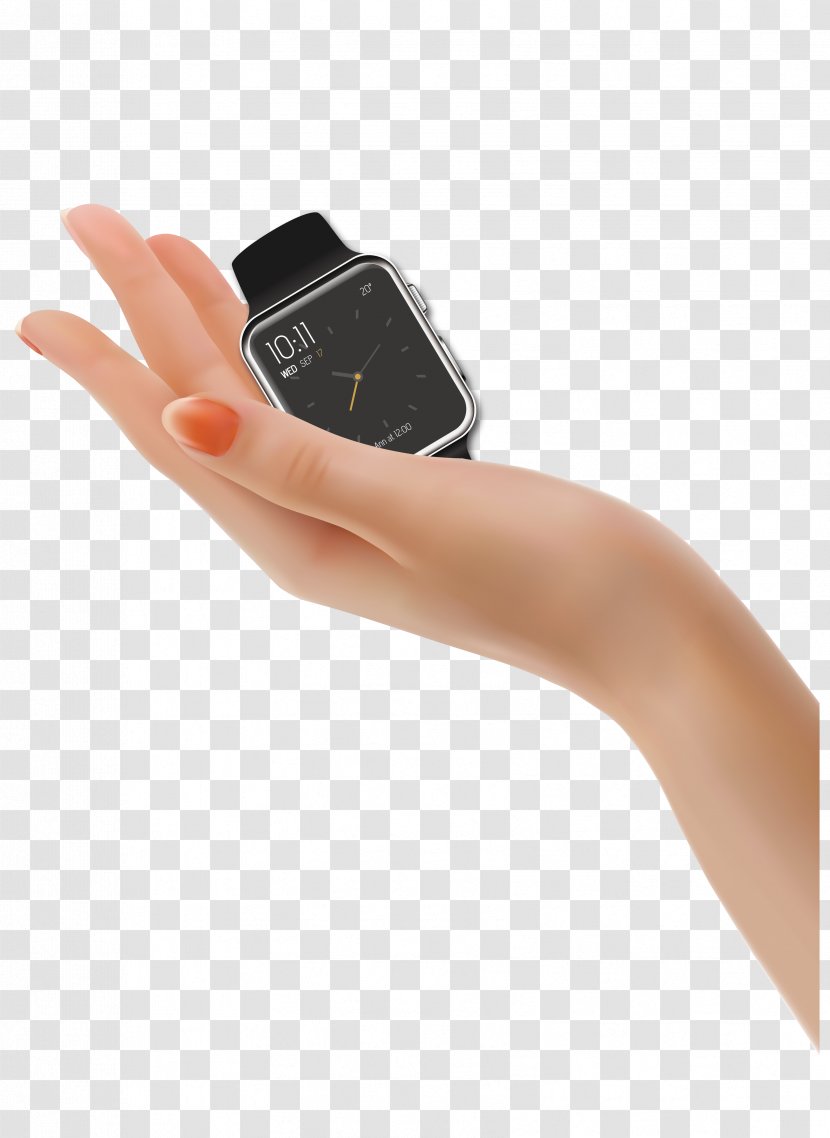 Hand Euclidean Vector Apple Watch - Model Transparent PNG
