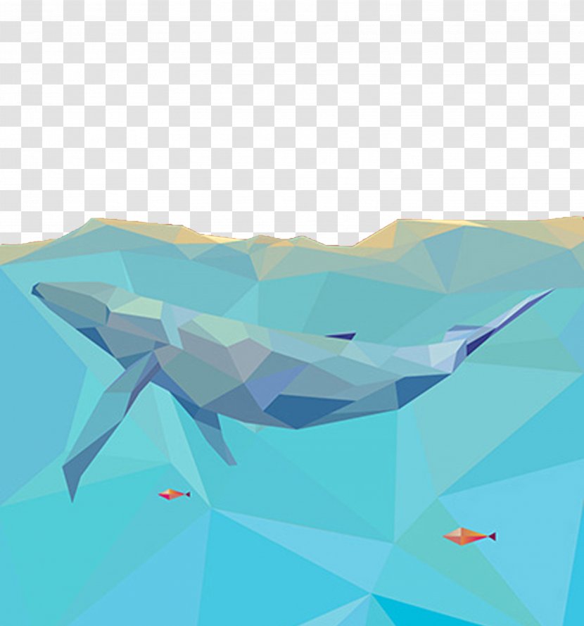 Dolphin Geometry Blue - Whales Dolphins And Porpoises - Geometric Whale Transparent PNG