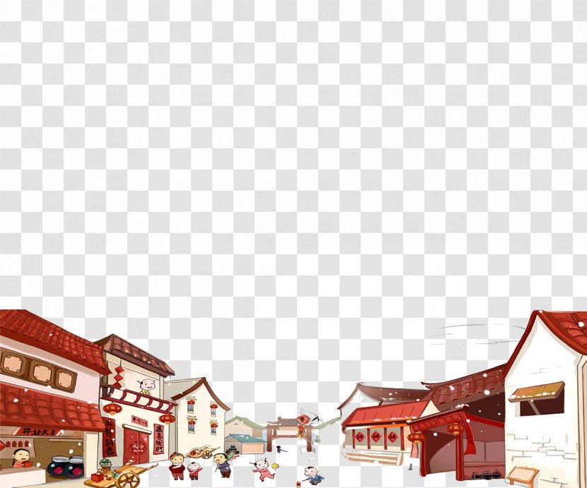 Chinese New Year Ming Pao Newspaper Canada Years Day - Red - Cartoon House Background Transparent PNG