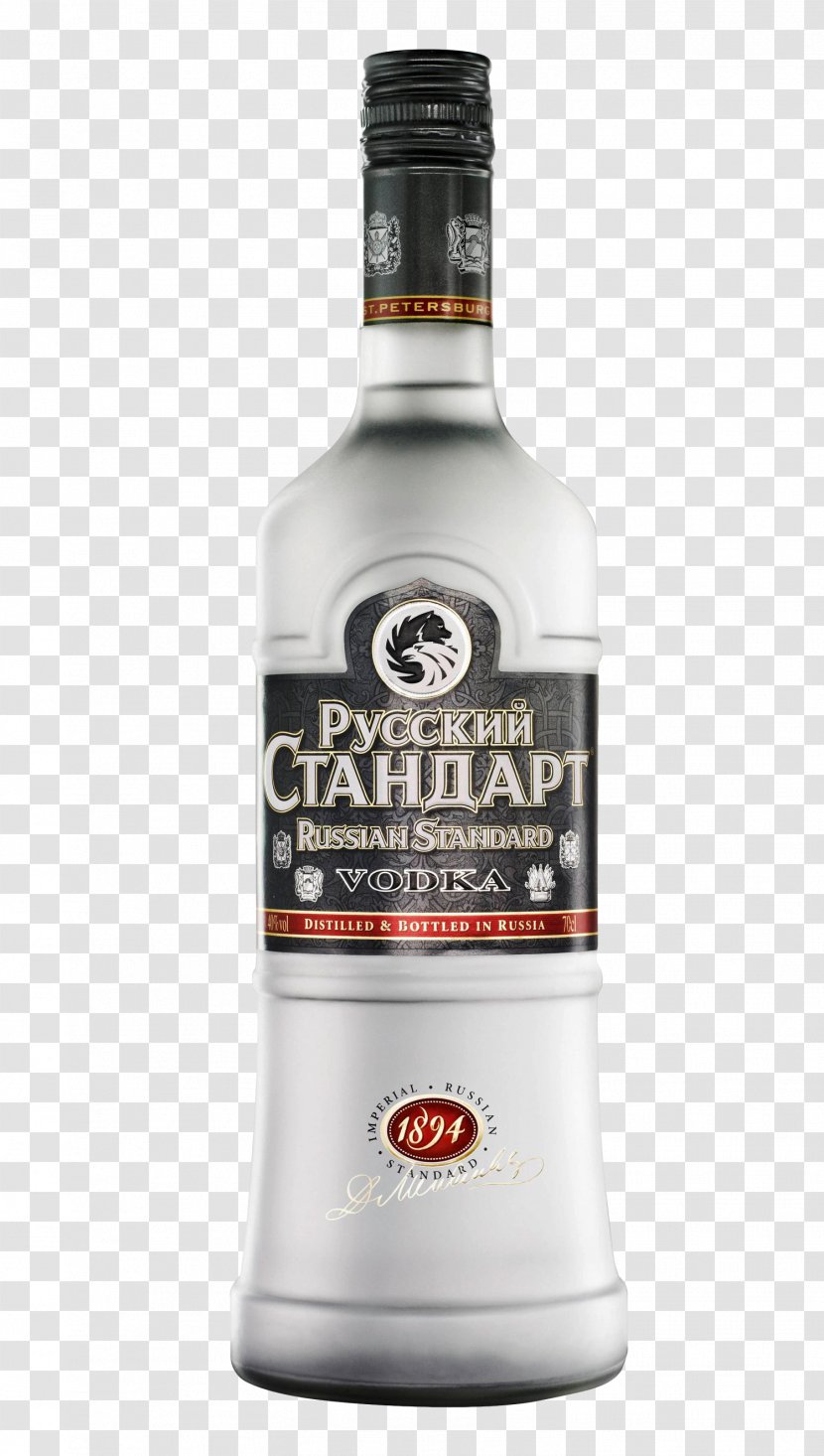 Vodka Distilled Beverage Whisky Russian Standard Cocktail - Bottles Transparent PNG