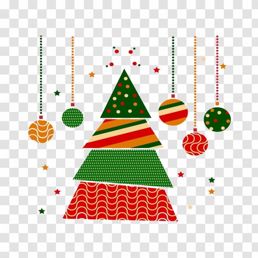 Christmas Tree Card Illustration - Triangle - Creative Transparent PNG