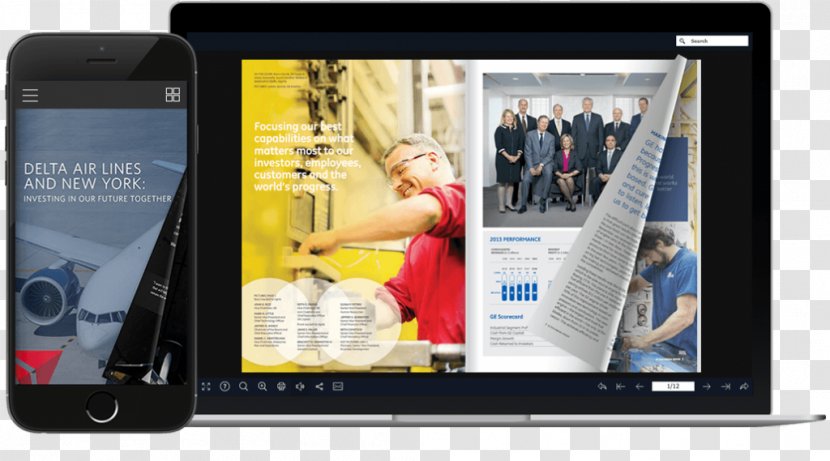 E-book Smartphone Flip Book Online Magazine - Advertising Transparent PNG