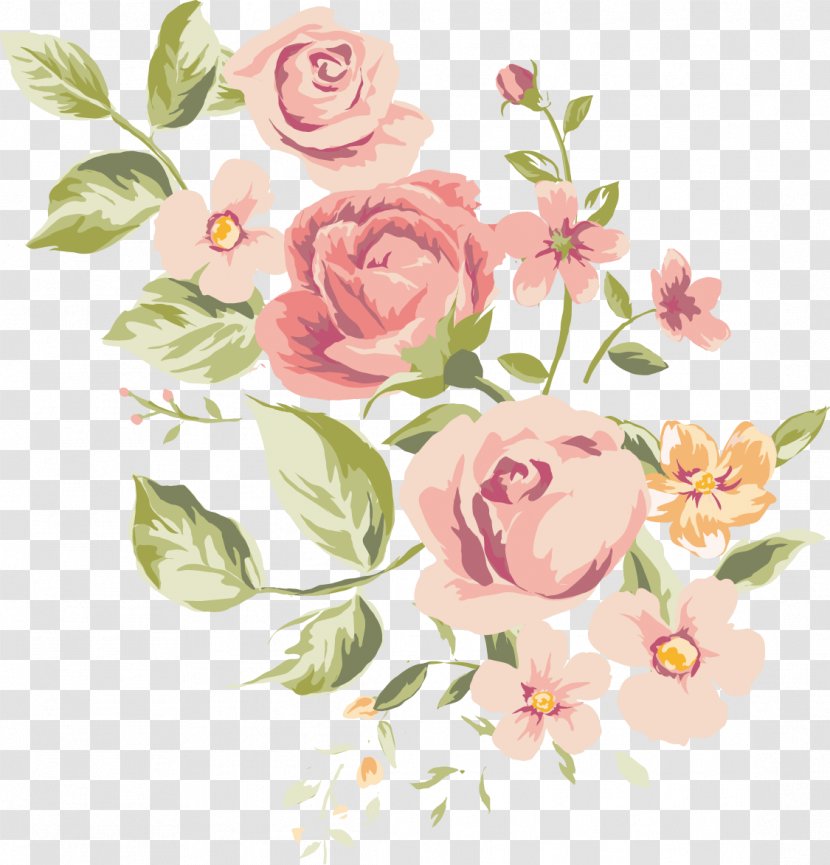 Flower Image Art Garden Roses - Drawing - Free Watercolor Flowers Freebies Transparent PNG