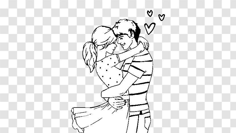 Falling In Love Drawing Coloring Book Couple - Frame - Woman Party Transparent PNG