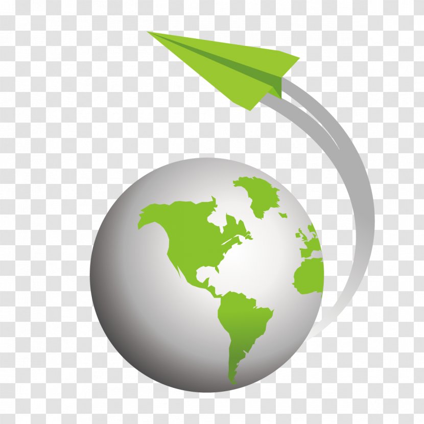 Earth Globe Icon - World - Vector And Arrows Transparent PNG