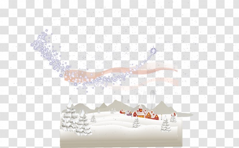 Brand Pattern - Beautiful Winter Snow Town Transparent PNG