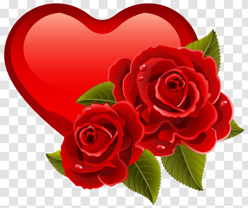 Heart Valentine's Day Double Rose Clip Art Transparent PNG