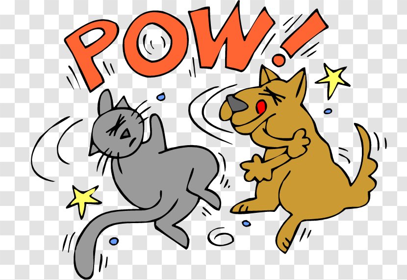 Dog–cat Relationship Dog Fighting Clip Art - Artwork - Cat Transparent PNG