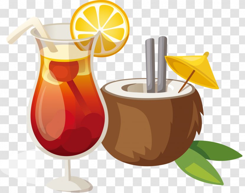 Juice Cocktail Coconut Water Drink - Lemon Milk Transparent PNG