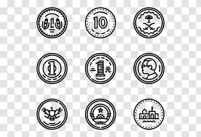 Symbol Desktop Wallpaper - Black And White - Icon Coin Transparent PNG