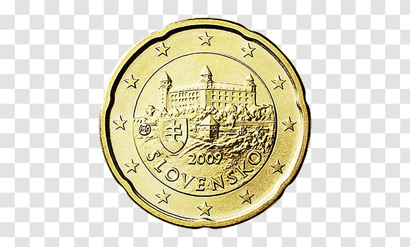 Slovakia 20 Cent Euro Coin Slovak Coins Transparent PNG