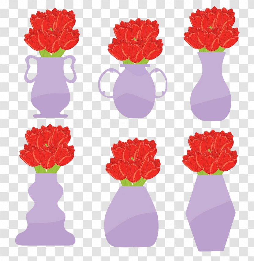 Photography Euclidean Vector Clip Art - Plant - Hand Painted Red Tulips Transparent PNG