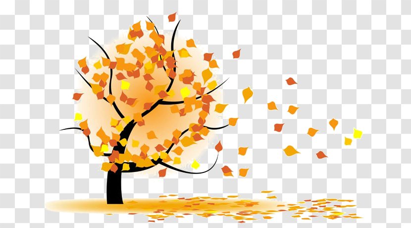 Day Week Message Emoticon Image - Floral Design - Autumn Tree Transparent PNG