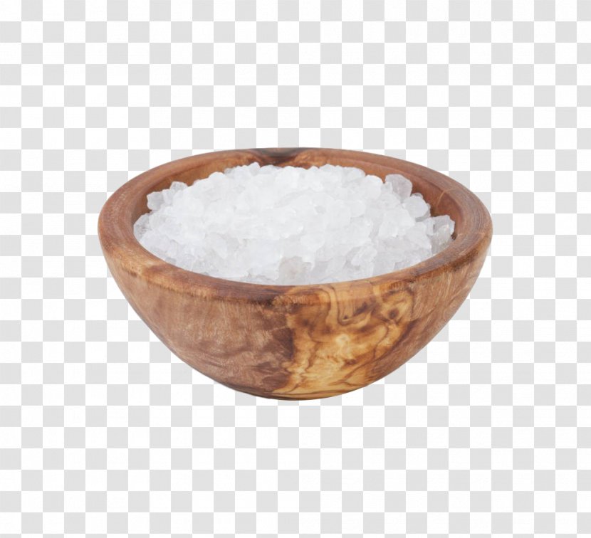 Sea Salt Crystal - Ingredient - The Thick In Wooden Bowl Transparent PNG