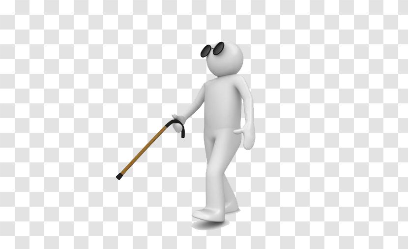 Walking Stick Royalty-free Stock Illustration Clip Art - Finger - A Man With Blind Transparent PNG