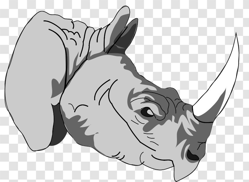 Horn Indian Rhinoceros Clip Art - Cartoon - Rhino Transparent PNG