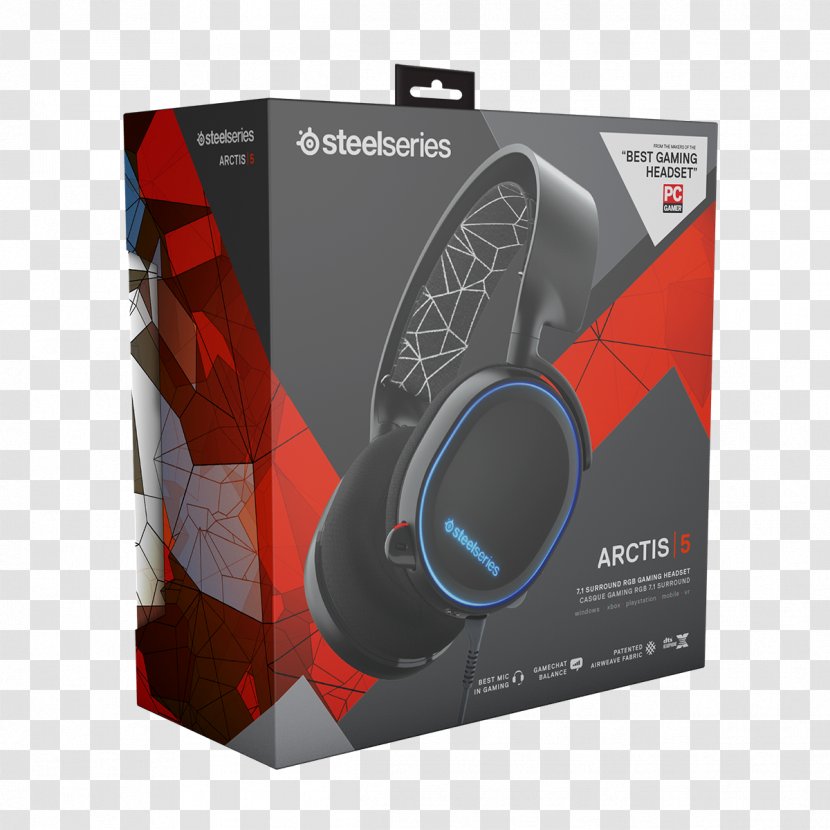 SteelSeries Arctis 5 Headphones 7.1 Surround Sound 7 3 - Steelseries Transparent PNG